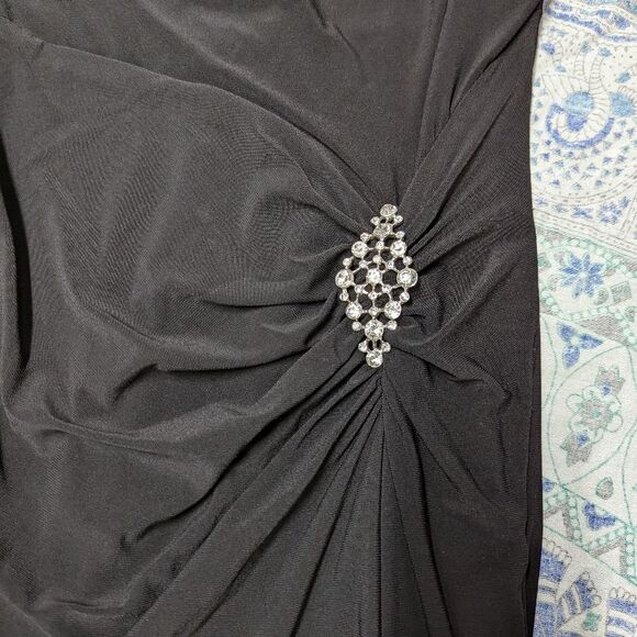 Collection DressBarn‎ Size 10 Women's Black Fitted Bodycon Maxi Dress with Slit - Picture 11 of 11